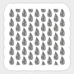 Scandinavian living leaf design minimal graphic artwork Sticker